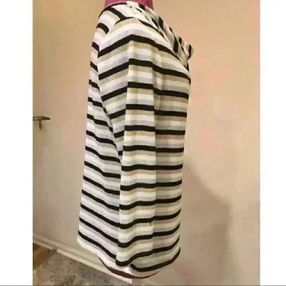 Ellen Tracy Sweater size large Striped Cowl Neck - Picture 3 of 5